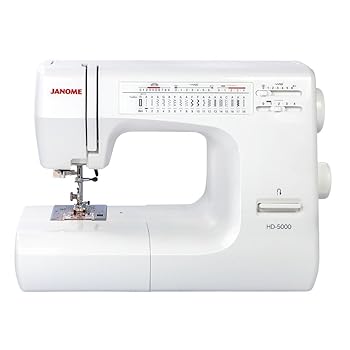 【中古】(非常に良い)蛇の目(Janome) 高耐久ミシン アルミボディ 18縫 フリーアーム ニードルスレッダー内蔵 (ホワイト) HD-5000|GoodLifeStore