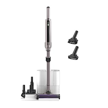 【中古】 Shark シャーク 洗い濯ぎ機 突っ支い棒 コードレス EVOPOWER SYSTEM iQ+ CS851JMVAE ＋ 付属物容器に並べる（毛はらい書き割り）モーヴグレイ
