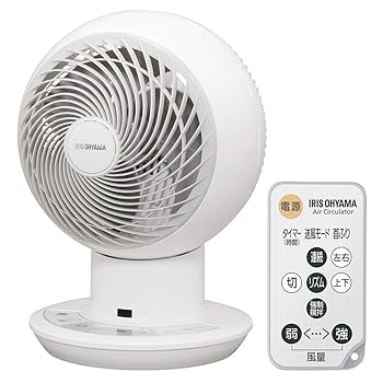 【中古】(非常に良い)アイリスオーヤマ サーキュレーター アイ 静音 上下左右首振り 30畳 パワフル送風 DCモーター リモコン ホワイト PCF-SDC18T