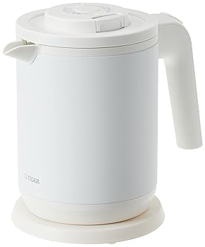 【中古】タイガー魔法瓶(TIGER) 電気ケトル 湯沸かし ステンレス わく子 0.8L 転倒お湯漏れ防止 カラ炊き防止 蒸気レス マットホワイト PCK-A080WM|GoodLifeStore