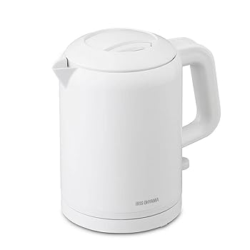 【中古】(非常に良い)アイリスオーヤマ 電気ケトル 800ml シンプル 一人用 二人用 沸騰60秒 コードレス お手入れ簡単 コーヒーカップ5杯分 やけど防止 二重構造 転倒