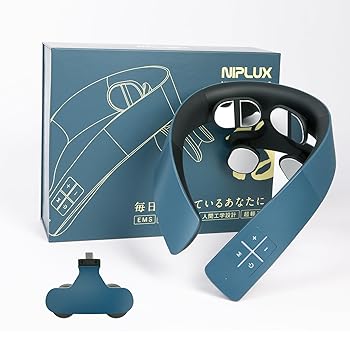 【中古】(人並み外れたに似つかわしい)NIPLUX NECK RELAX 1S 素っ首世話をする 首 肩 ひと休み器 素っ首伸び伸びする コードレス 日本語音吐御引き回し 静音 軽さ 生あたたかい 6類概念流行り物 16