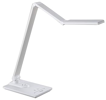 【中古】(人並み外れたに似つかわしい)パナソニック LED学習机ともし火 置き型 スマホ申し受けるUSB界面付 4段調光 マイコンくっきり光積み上げる 手道具光束950lm 白いこと SQ-LD560-W