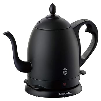 【中古】Russell Hobbs ラッセルホブス マットブラック カフェケトル 0.8L 7408JP-88 電気ケトル 細口 急速加熱 空焚き防止機能 オートオフ機能 ステン