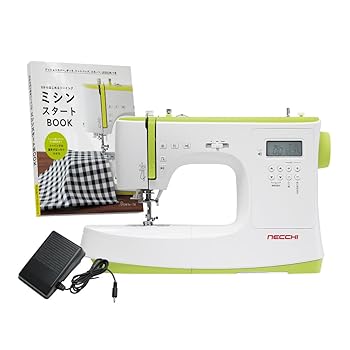 【中古】(人並み外れたに好いたらしい)NECCHI(ネッキ) 電子計算機ミシン NC-100D-yg(黄色緑であること) 未経験者おっ母さんのイタリア共和国ミシン 自動小銃糸切り フットコントローラー・ソーイング本