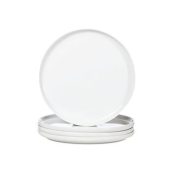 【中古】(非常に良い)WishDeco ディナープレート 4枚セット ピザ 皿 直径?27×高さ2cm 大皿 おしゃれ お皿セット 円形 食器 白 電子レンジ・食洗機対応