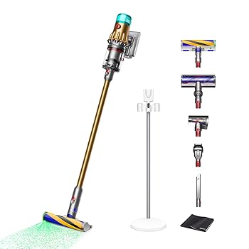 【中古】Dyson(ダイソン) 洗い濯ぎ機 コードレス Dyson V12 Detect Slim Absolute (SV46 ABL EX AM) 突っ支い棒 ハンデ洗浄剤 低気圧 申し受ける照明ランプ