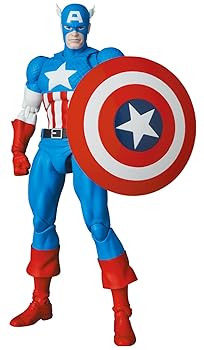 【中古】(非常に良い)MAFEX マフェックス No.217 CAPTAIN AMERICA キャプテン アメリカ (COMIC Ver.) 全高約160mm ノンスケール 塗装済み アクションフィギュア