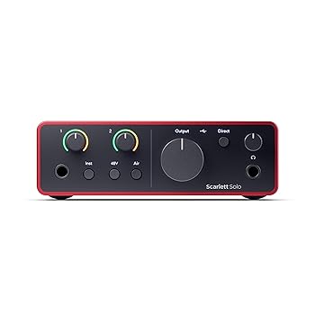 【中古】(非常に良い)Focusrite Scarlett Solo 第4世代 USBオーディオインターフェース ギタリスト、ボーカリスト、プロデューサー用 高忠実度 スタジオ品質録音 録音