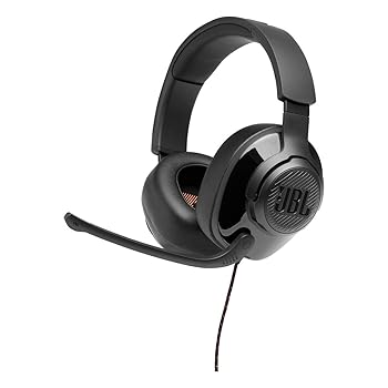 【中古】JBL Quantum 300 - JBL Quantumエンジンソフトウェア搭載有線オーバーイヤーゲーミングヘッドフォン - ブラック、L