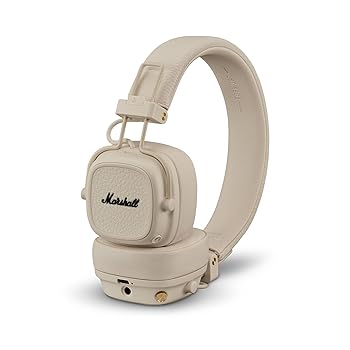 【中古】Marshall ワイヤレスオンイヤーヘッドホン Major V クリーム Bluetooth / 連続再生100時間 / Qi充電対応/通話対応 【国内正規品】｜GoodLifeStore