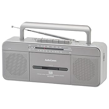 【中古】(非常に良い)オーム電機 AudioComm ポータブルラジカセ ステレオラジオカセットレコーダー USB再生・録音対応 RCS-SU950R 07-8925 OHM グレー 幅290×高さ116|GoodLifeStore