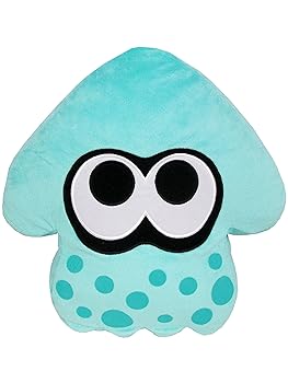 【中古】(非常に良い)スプラトゥーン イカ クッション 高さ35cm ターコイズ｜GoodLifeStore