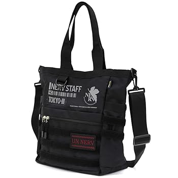 【中古】(非常に良い)コスパ EVANGELION ネルフ ファンクショナルトートバッグ BLACK 約H36×W30×D17.5cm