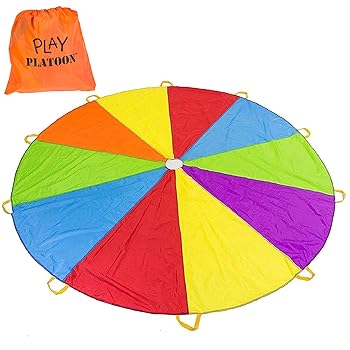 【中古】3m Play Parachute with 10 Handles - Multicoloured Parachute for Kids