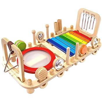【中古】Edut? エデュテ アイムトイ 一節涼み台＆ウォール遊び道具 知育遊び道具 木の遊び道具 インストゥルメント 膜鳴楽器 膜鳴楽器 生まれ落ちる日差し上げ物 1歳 2歳 クリスマスプ