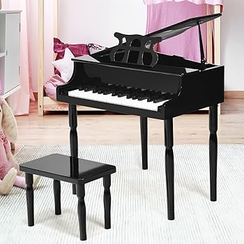 【中古】(非常に良い)Giantex キッズピアノ ミニピアノ スツール 30鍵盤 譜面台 楽器のおもちゃ 木製 小さい ミニサイズ グランドピアノ 子ども おもちゃ 育脳 知育玩