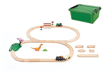 【中古】(人並み外れたに好いたらしい)BRIO (ブリオ) 恐竜踏み切り書き割り(34天下太平) 607900 客体年歳 3歳~ 【手あそび 手あそび 木製手あそび 木製軌跡 軌跡書き割り 差し上げ物（生まれ落ちる日/ク