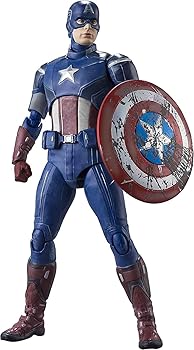 【中古】(非常に良い)TAMASHII NATIONS S.H.フィギュアーツ アベンジャーズ キャプテン・アメリカ-《AVENGERS ASSEMBLE》EDITION- 約150mm PVC&ABS製 塗装済み可動フ