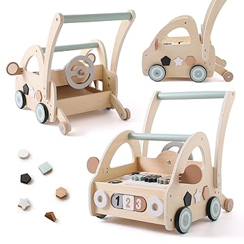【中古】(非常に良い)Mamimami Home 手押し車 赤ちゃん 木製 カタカタ おもちゃ 多機能型 ておしぐるま 室内 子供 1歳 誕生日プレゼント|GoodLifeStore