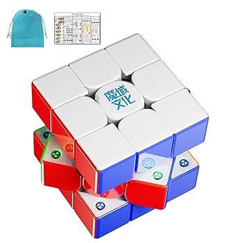 【中古】(非常に良い)MoYu Weilong V11【日本語キューブ攻略法 & ポーチ/正規品】磁石搭載 3x3x3キューブ ステッカーレス 立体パズル (3x3 20-M Maglev Ball Core UV)