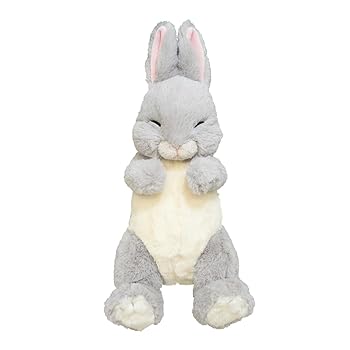 【中古】(非常に良い)サンレモン ひざうさぎ すやすや GY 17×14×36cm ぬいぐるみ アニマル かわいい ウザギ グレー P-9532