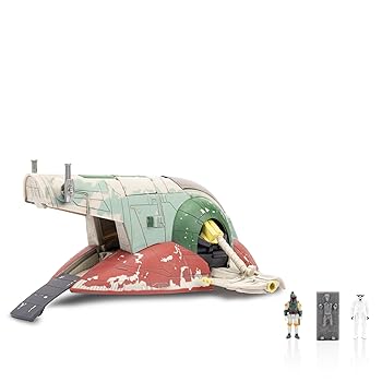 【中古】(人並み外れたに好いたらしい)スターウォーズ マイクロギャラクシー飛行機移動隊 ボバ・フェットの恒星船 (Ep 5) - 7in鉄道車両 フライトディスプレイスタンドと3つの1inマイクロホン