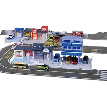 【中古】トミカ トミカタウンビルドシティ 街をつくろう! アイデア少からず町書き割り