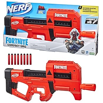 【中古】(人並み外れたに好いたらしい)ナーフ フォートナイト パウダーコンパクト SMG 電動ダーツブラスター：ウルトラレッドラップデザイン、8ダーツ内蔵ゼムクリップ、ナーフ堅苦しさエリートダーツ