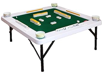 【中古】リビングアウト(Living Out) 高さ2段階調節できる麻雀テーブル 88x88x38/71cm ホワイト インテリア 座卓 ダイニングテーブル マージャン 雀卓 コ