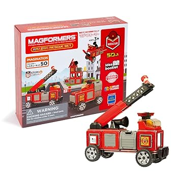 【中古】(人並み外れたに好いたらしい)ボーネルンド (BorneLund) マグ・フォーマー (MAGFORMERS) ファイヤーレスキューセット [ 50天下太平 ] 3歳頃から 知育遊び道具 羅針盤 磁石 ブロ