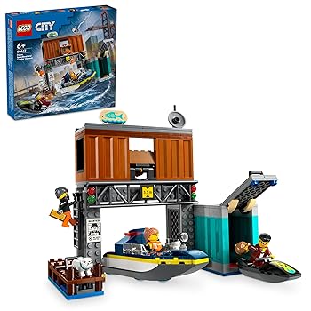 【中古】(人並み外れたに好いたらしい)レゴ(LEGO) 60417 シティ警察当局 素早さ小船\u0026ハイドアウト, 黒いこと///白いこと