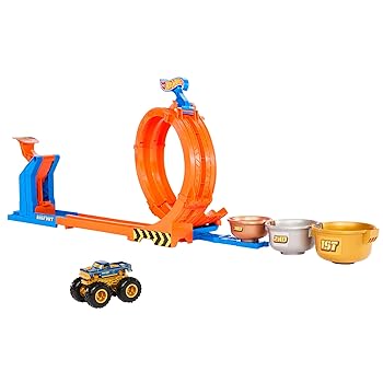 【中古】ホットウィール(Hot Wheels) モンスタートラック トロフィー チャレンジ 乗り物おもちゃ プレイセット 4歳から オレンジ JBX64 4,120円