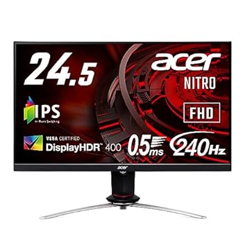 【中古】Acer ゲーミングディスプレイ Nitro XV253QXbmiiprzx 24.5型ワイド IPS 非光沢 フルHD 0.5ms(GTG) 240Hz HDMI USB3.0 DisplayHDR 400 G-SYNC Com|GoodLifeStore