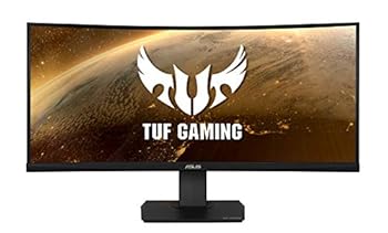 【中古】ASUS ゲーミングモニター TUF Gaming VG35VQ 35インチ/曲面/WQHD/VA/100Hz/1ms /HDMI×2,DP/FreeSync/VESAマウント/