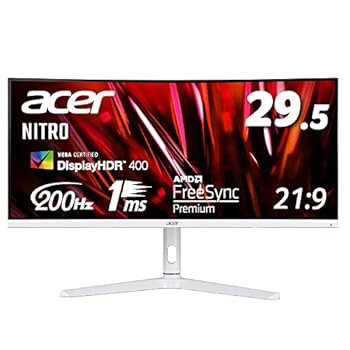 【中古】Acer ゲーミングモニター Nitro XZ306CXwmiiiphx 29.5インチ VA 非光沢 湾曲1500R UWFHD ウルトラワイド 1ms(VRB)200Hz(HDMI 180Hz) AMD FreeSyn|GoodLifeStore