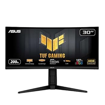 【中古】(非常に良い)ASUS 湾曲 ウルトラワイド ゲーミングモニター TUF Gaming VG30VQL1A 29.5インチ/200Hz/1ms/WFHD (2560X1080)/127% sRGB/HDR/FreeSync Premium/V