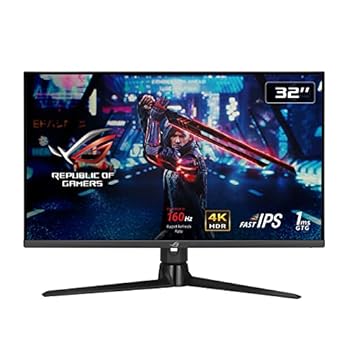 【中古】ASUS 4K ゲーミングモニター ROG Swift XG32UQ 32インチ/4K/160Hz/HDMI 2.1 DP/IPS/1ms/DisplayHDR 600/量子ドット技術/可変オーバードライブ/PS画像