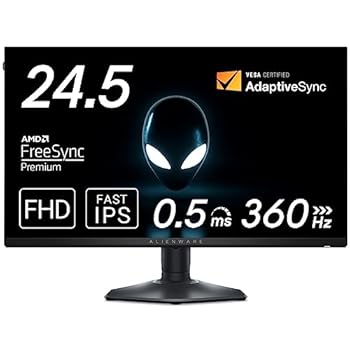 【中古】(非常に良い)Dell AW2523HF 24.5インチ Alienware ゲーミングモニター(FHD/Fast IPS,非光沢/DP,HDMI/sRGB 99%/縦横回転,高さ調整/0.5ms/360Hz/AMD FreeSync｜GoodLifeStore