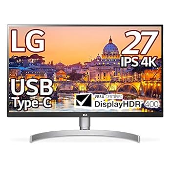 【中古】(非常に良い)LG モニター ディスプレイ 27UL850-W 27インチ/4K/DisplayHDR400/IPS非光沢/USB Type-C、DP、HDMI×2/スピーカー/FreeSync/高さ調節、ピボット
