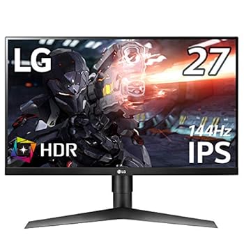 【中古】(非常に良い)LG ゲーミング モニター 27GL650F-B 27インチ/144Hz/HDR/フルHD/IPS非光沢/1ms(MBR)/G-SYNC Compatible/HDMI×2,DP/ピボット,高さ調節