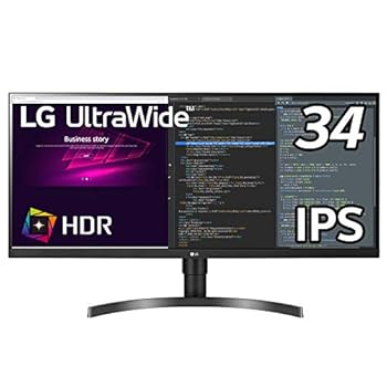 【中古】(非常に良い)LG モニター ディスプレイ 34WN750-B 34インチ/3辺フレームレス 平面ウルトラワイド(3440×1440)/IPS非光沢/HDR対応/FreeSync/HDMI×2,DisplayPo