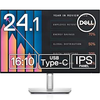 【中古】(非常に良い)Dell U2421E 24.1インチ USB-Cハブ モニター ディスプレイ (WUXGA/IPS 非光沢/USB-C DisplayPort HDMI/縦横回転 高さ調整/Rec.709 99%/LANポート
