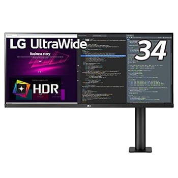 【中古】(非常に良い)LG エルゴノミクス スタンド モニター ディスプレイ 34WN780-B 34インチ/フレームレス 平面ウルトラワイド(3440×1440)/IPS非光沢/HDR/FreeSync/
