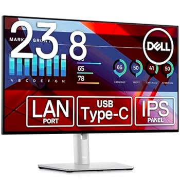 【中古】(非常に良い)Dell U2422HE 23.8インチ USB-C ハブ モニター ディスプレイ (FHD/IPS 非光沢/USB-C DisplayPort HDMI/縦横回転 高さ調整/Rec.709 100%/LANポー