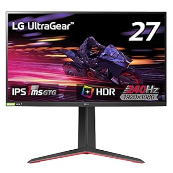 【中古】LG ゲーミングモニター UltraGear 27GP750-B 27インチ/フルHD/IPS/240Hz/1ms(GtoG)/HDR/FreeSynnc Premium, G-SYNC Compatible/HDMI×2,DP/ピボ