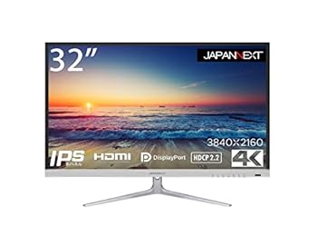 【中古】JAPANNEXT 32インチ モニター 4K UHD 3840x2160解像度 IPS ディスプレイ (HDMI/DisplayPort/スピーカー内蔵/VESA対応/ブルーライトカット) JN-IP