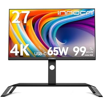【中古】INNOCN 27C1U Super 4K モニター 27インチ UHD IPS 非光沢 画面分割機能 家用 ビジネス USB-A・USB-B・USB Type-C給電(65W)・DP・HDMI VESA規格