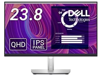 【中古】(非常に良い)Dell P2423D 23.8インチ モニター 2560×1440/HDMI、DisplayPort/ブラック/スピーカー:なし