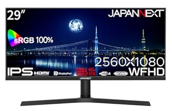 【中古】JAPANNEXT 29インチ IPSパネル搭載 ワイドフルHD(2560x1080)解像度 ウルトラワイド液晶モニター JN-IPS292WFHD-HSP-C65W HDMI DP USB Type-C(最